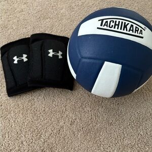 Tachikara volleyball official H-20 with Under Armour M Black Knee Pads as new